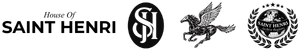 Logo of Saint Henri Studios with a stylized letter 'S' and winged horse, set against a black background.